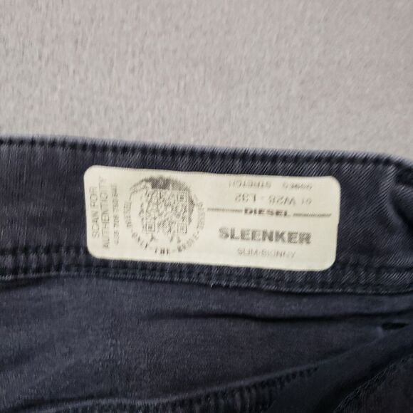 Men's Diesel - Charcoal Diesel Sleenker Slim Jeans - Picture 8 of 16